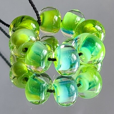 Kiwi Squeeze Handmade Lampwork Beads
