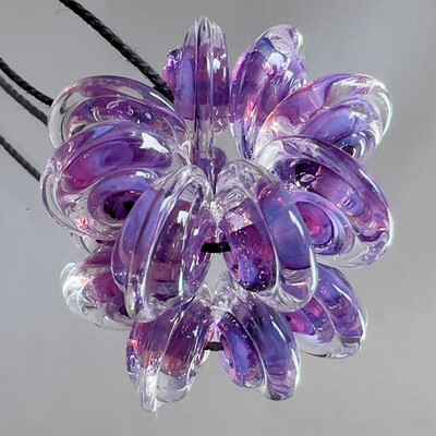 Purple Rose Handmade Lampwork Beads