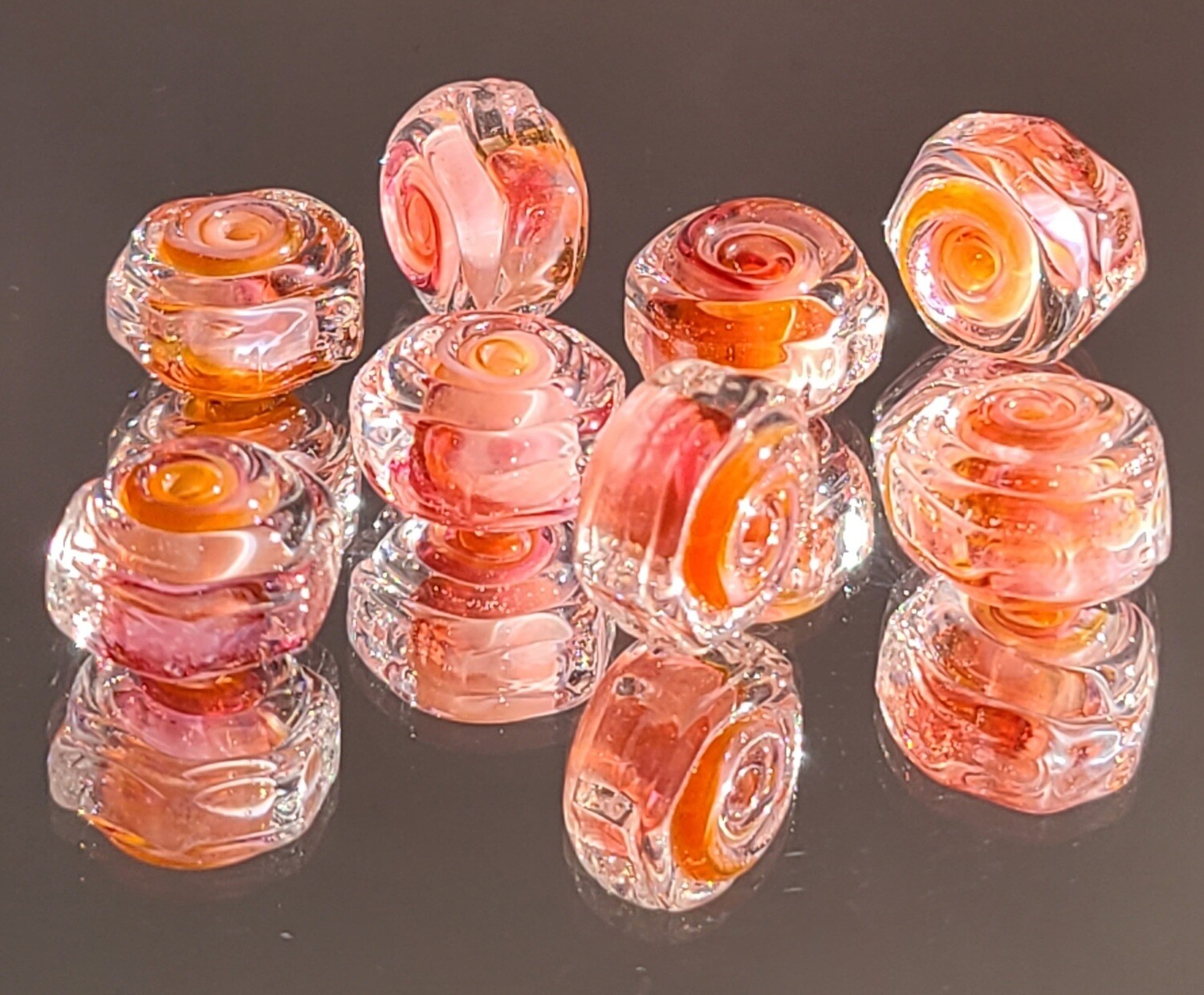 Apricot Nectar Handmade Lampwork Beads