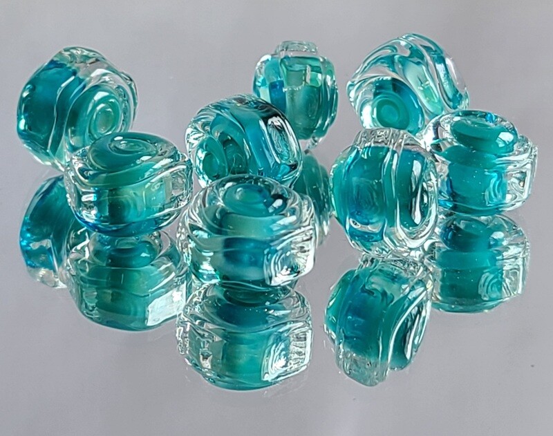 Blue Lagoon Handmade Lampwork Beads