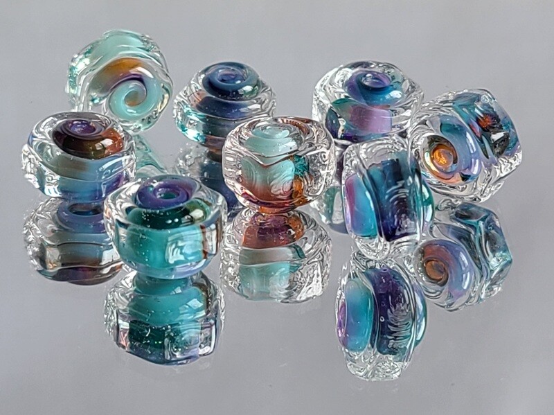 Peacock Handmade Lampwork Beads