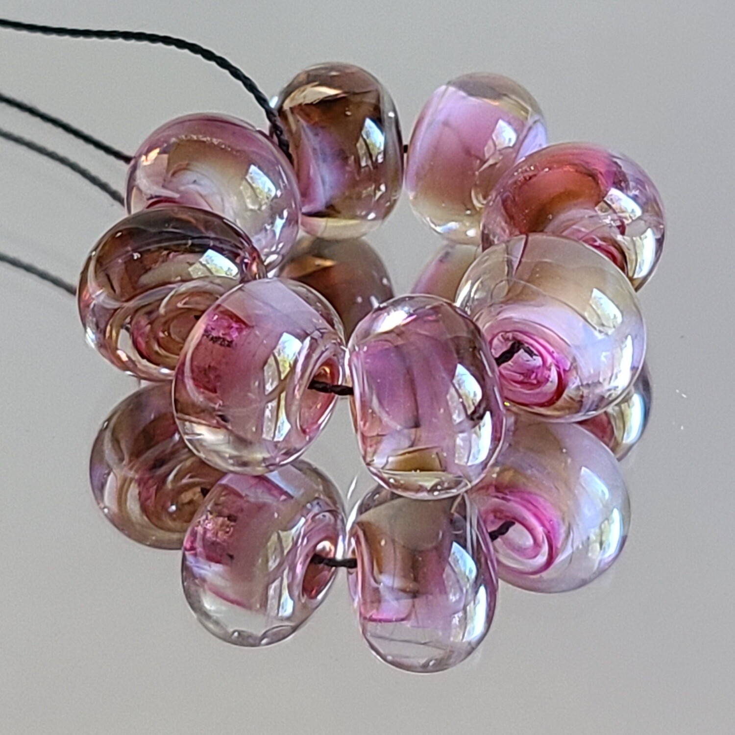 Cherry Blossom Handmade Lampwork Beads