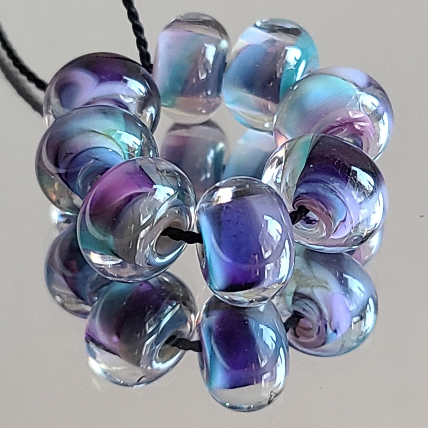 Jamaican Splash Handmade Lampwork Beads