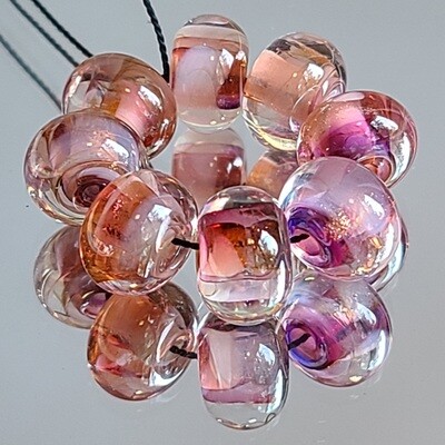 Peach Sangria Handmade Lampwork Beads