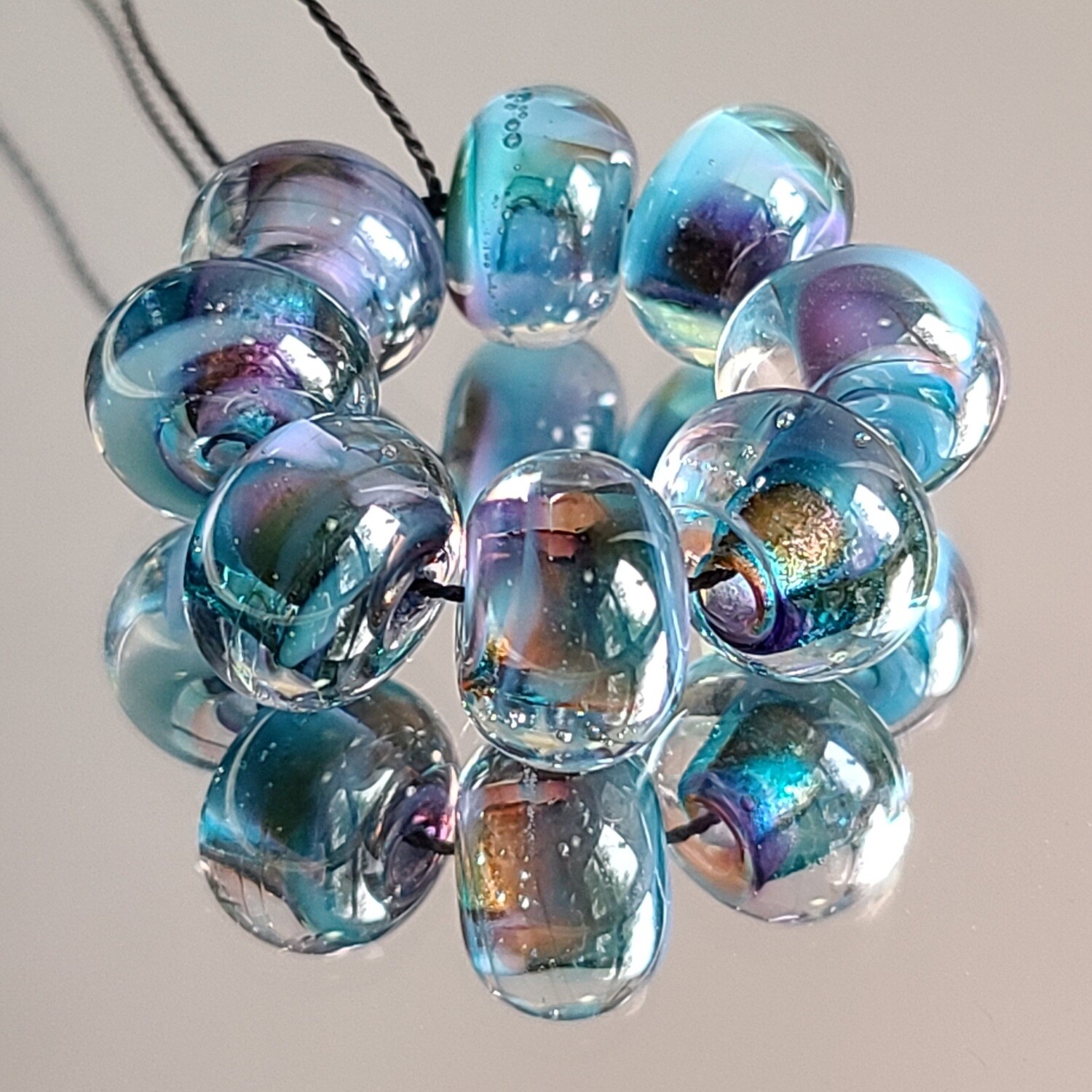 Peacock Handmade Lampwork Beads