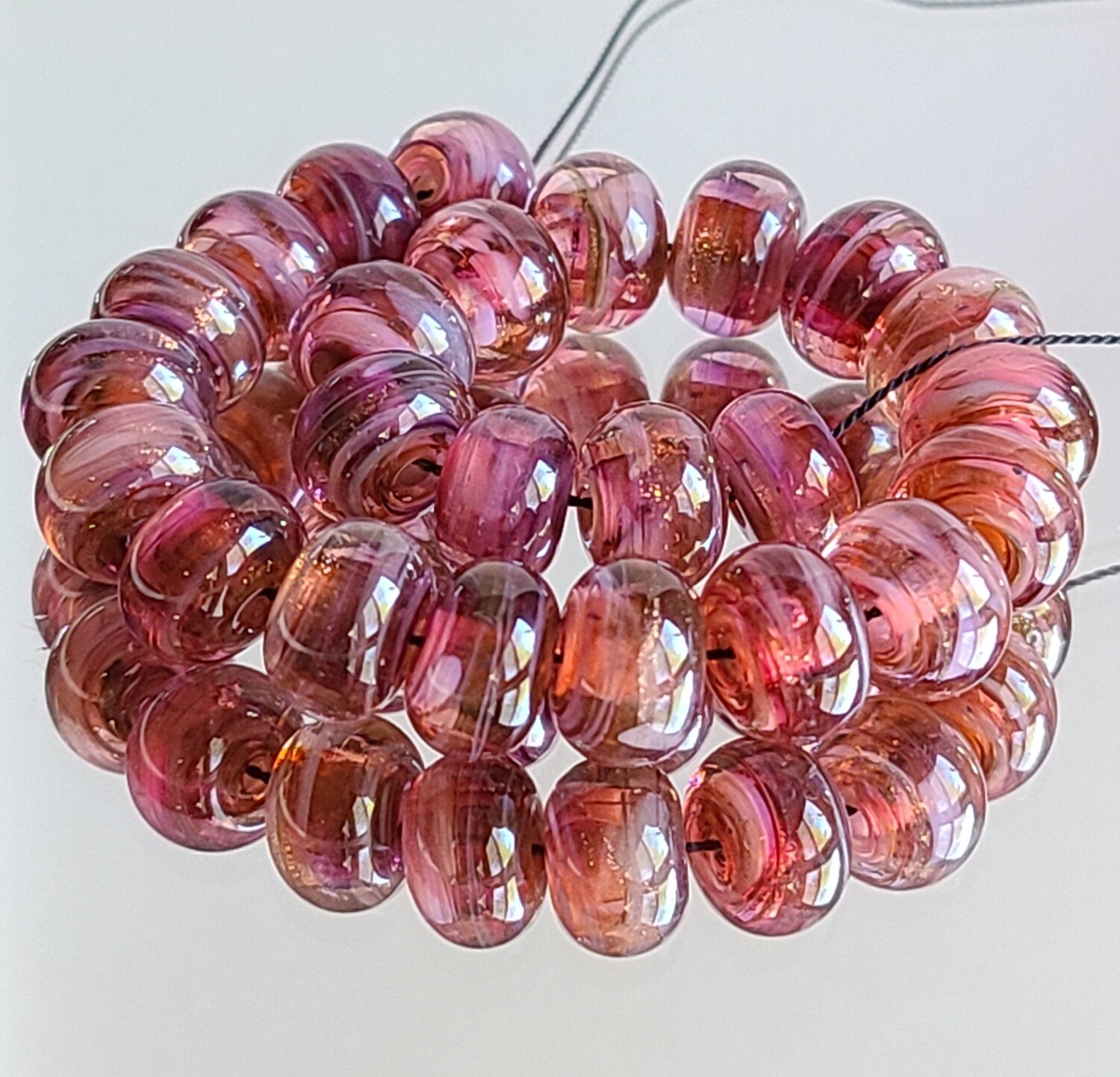 Peach Sangria Handmade Lampwork Beads