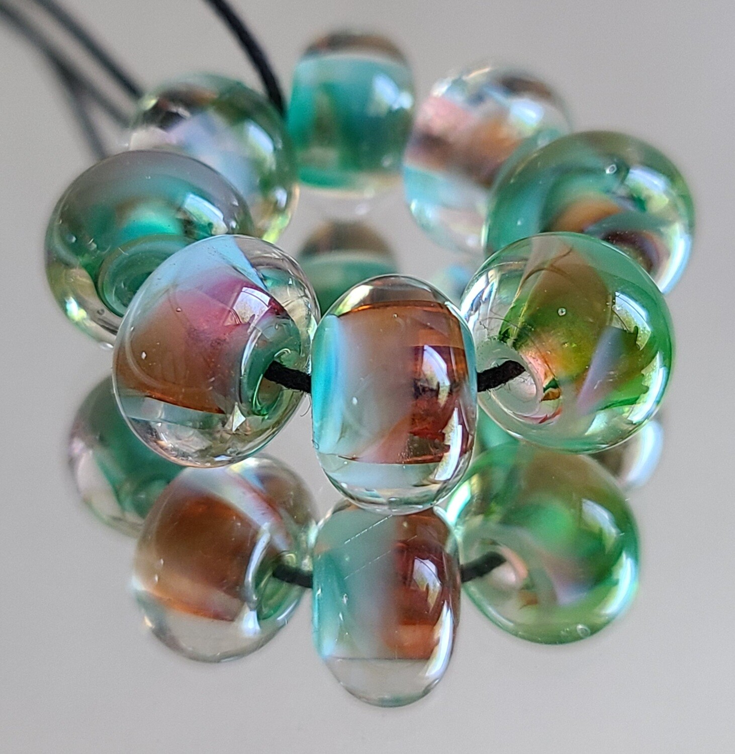 Mint Majesty Handmade Lampwork Beads