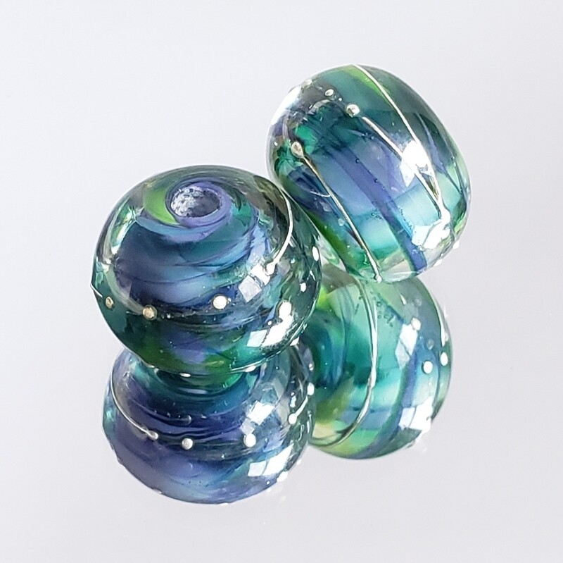 Amazon Pair Handmade Lampwork Beads Top