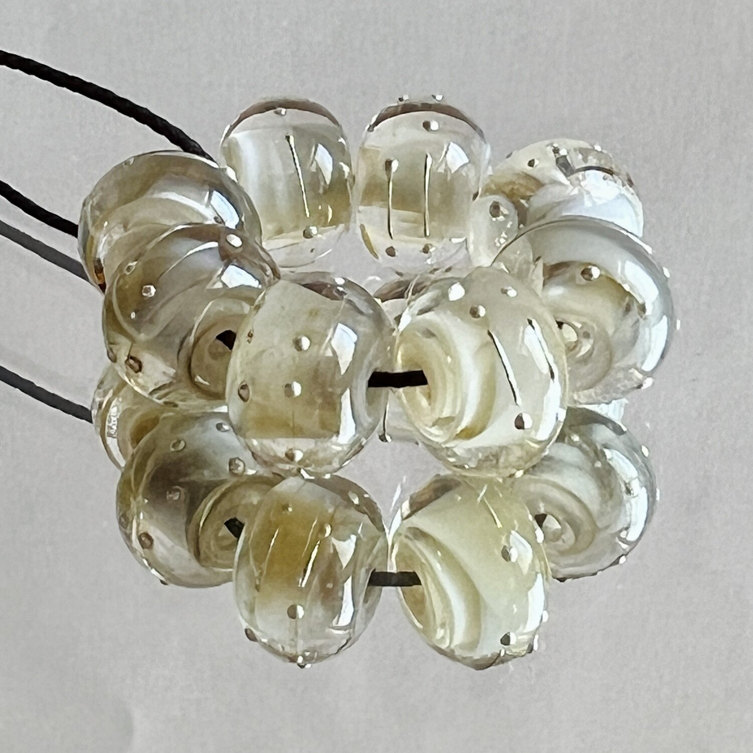 Belgian Linen Handmade Lampwork Glass Beads