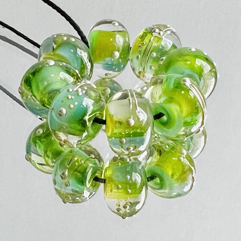 Lily Pad Handmade Lampwork Glass Beads