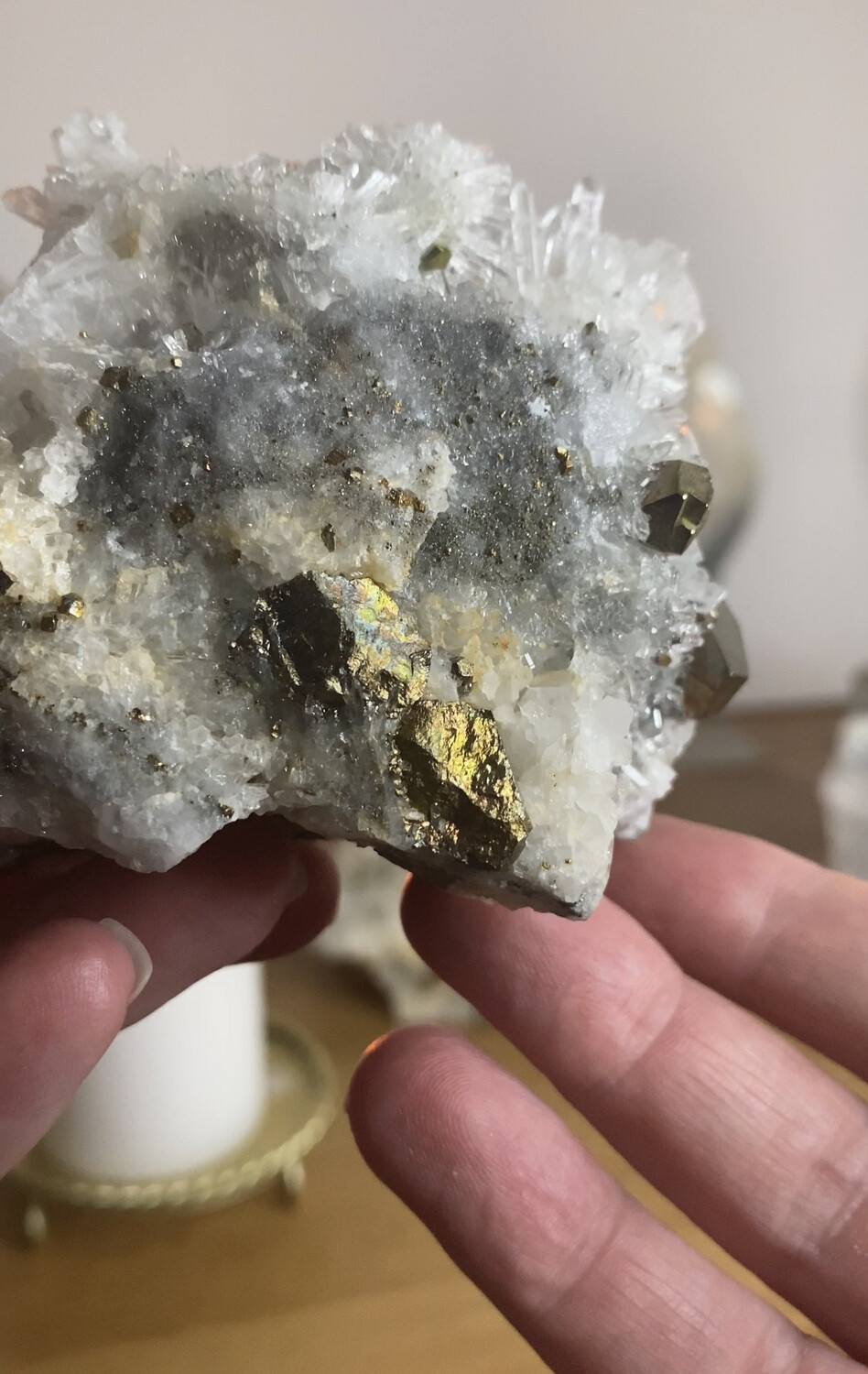 Pyrite Quartz Cluster