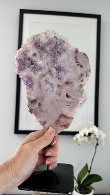 Pink Amethyst Slab On Stand