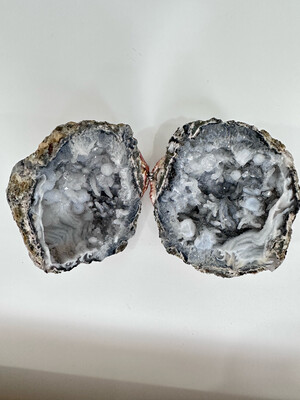 Agate Geode Crystal Pair