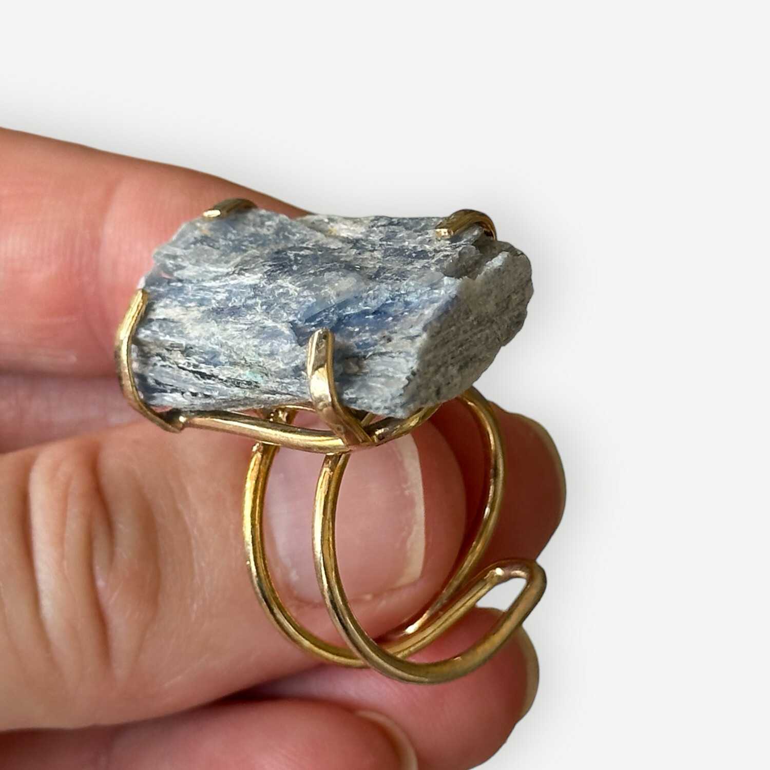 Blue Kyanite Crystal Ring