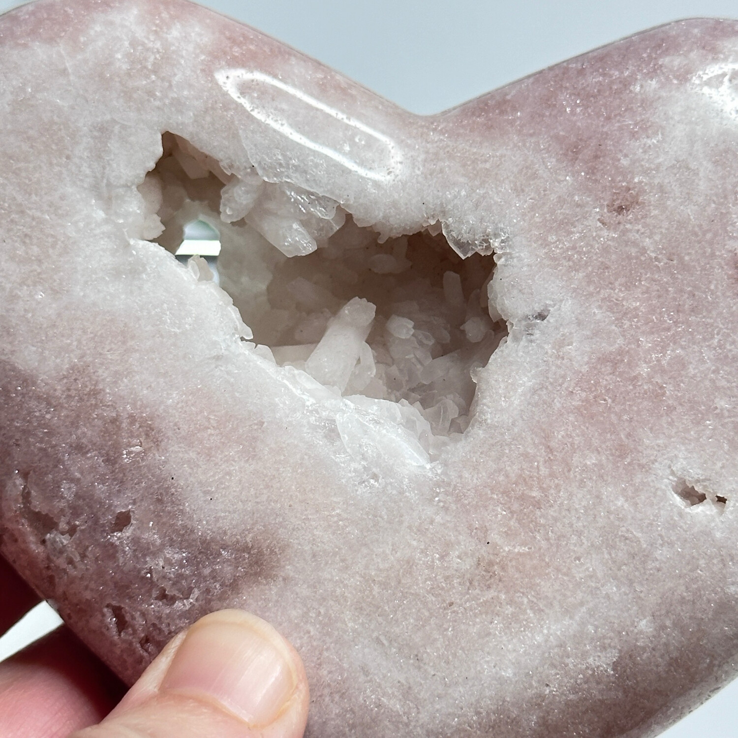 Pink Amethyst Crystal Heart Carving