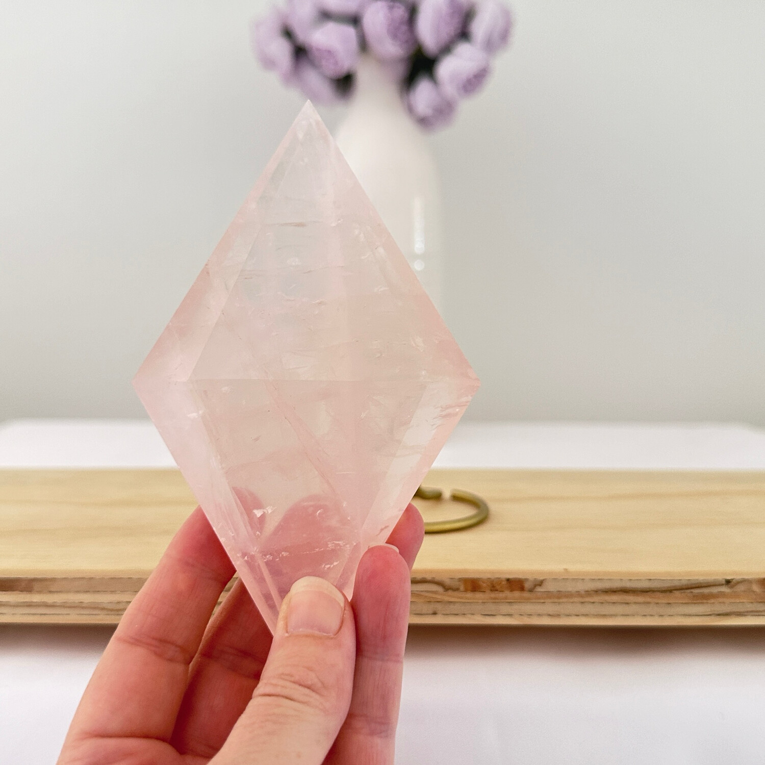 Rose Quartz Crystal Diamond