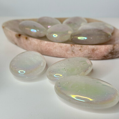 Aura Quartz Crystal Palmstones