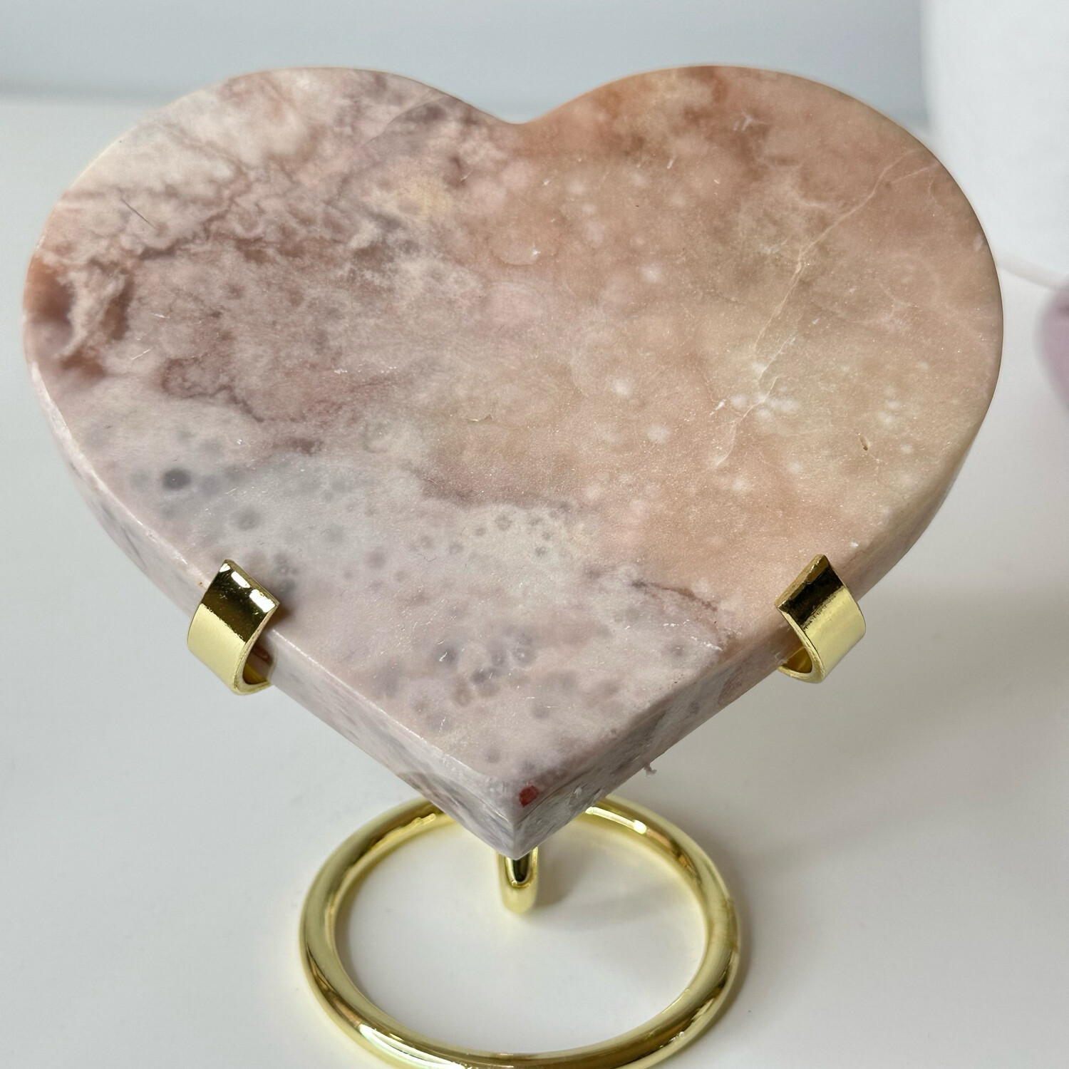 Pink Amethyst Heart Carving