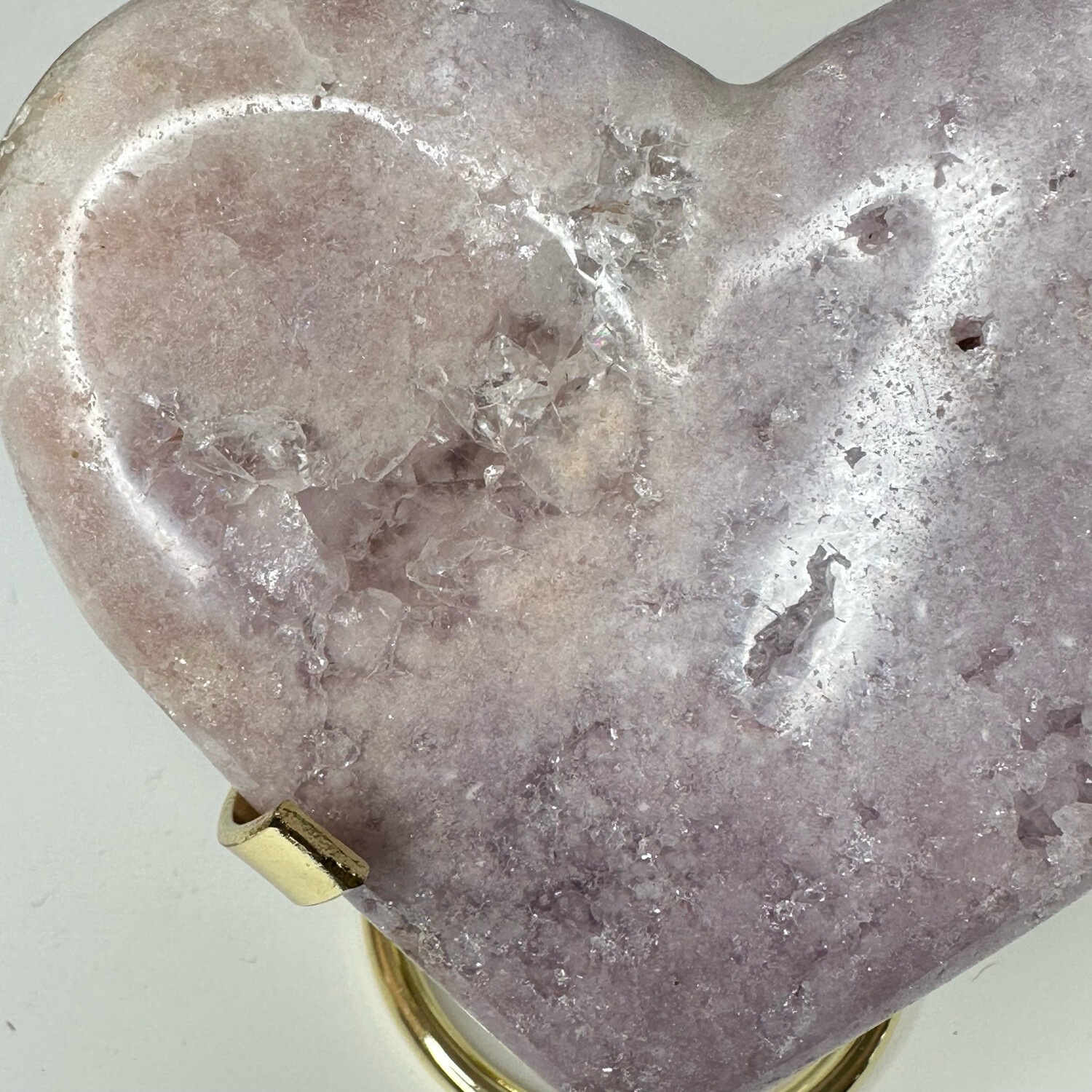Pink Amethyst Crystal Heart Carving