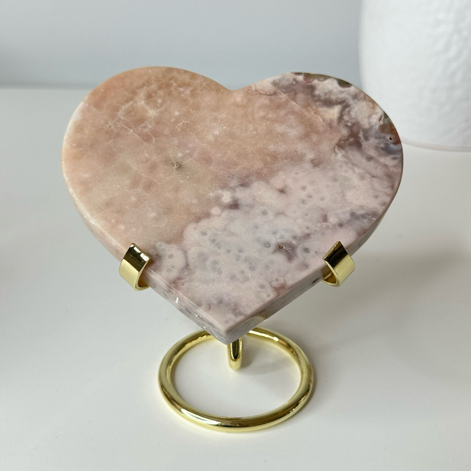 Pink Amethyst Heart Carving