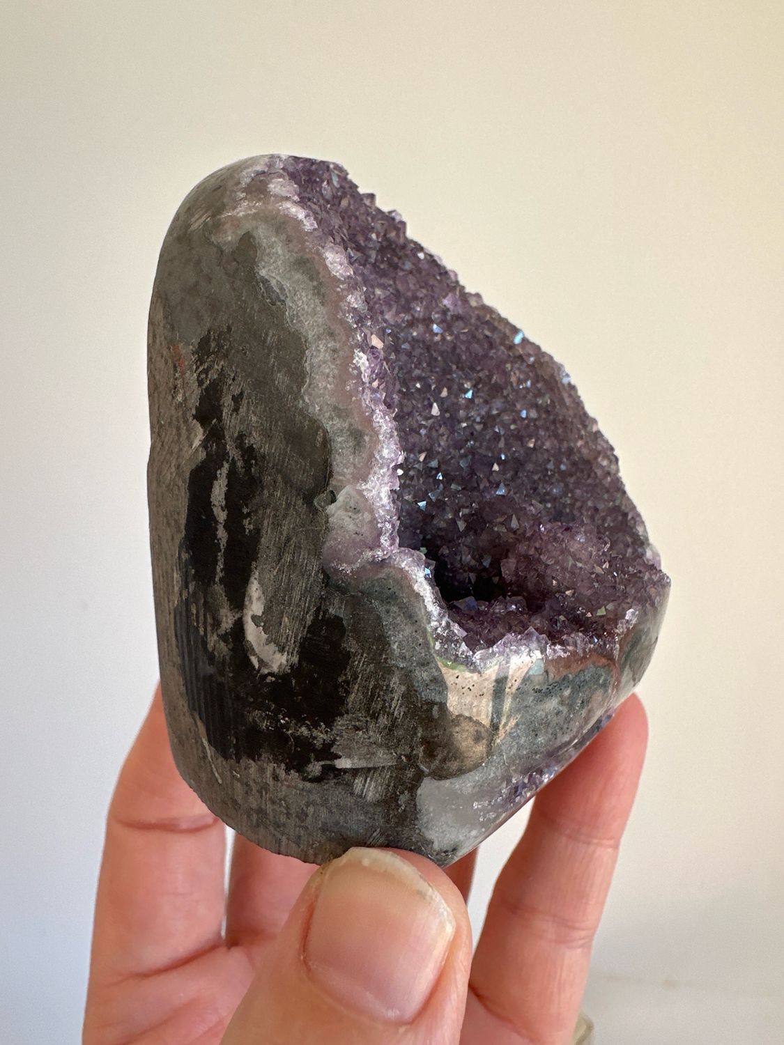 Dark Purple Rainbow Amethyst Cut Base