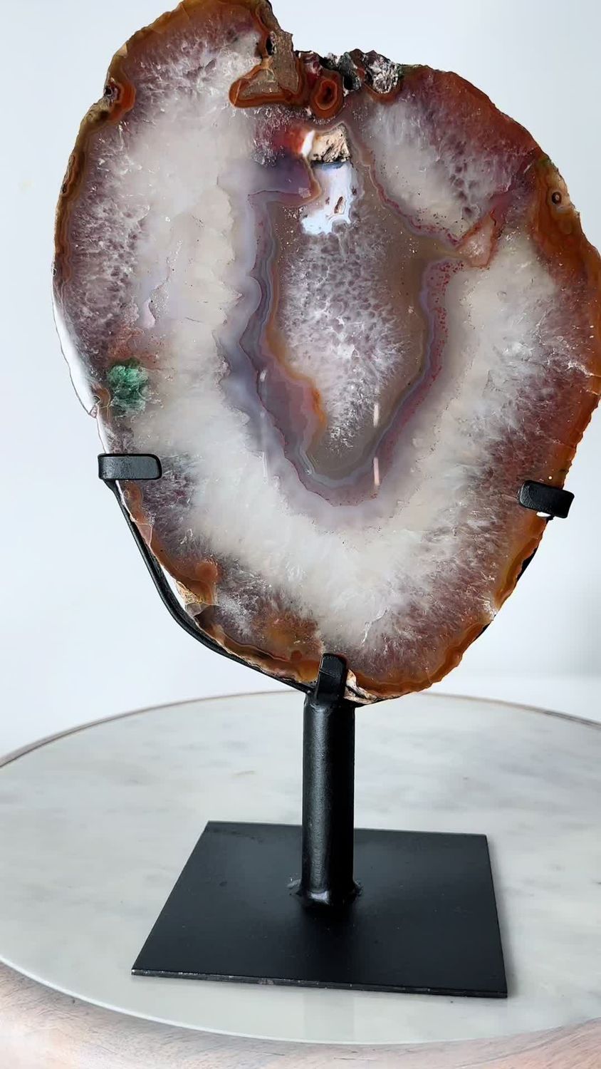 X-large Natural Agate Crystal Portal On Stand