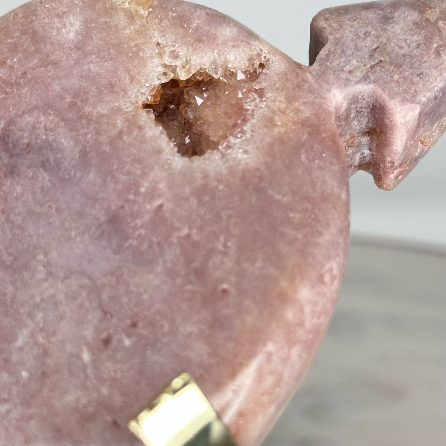 Pink Amethyst Cupid Heart Crystal Carving