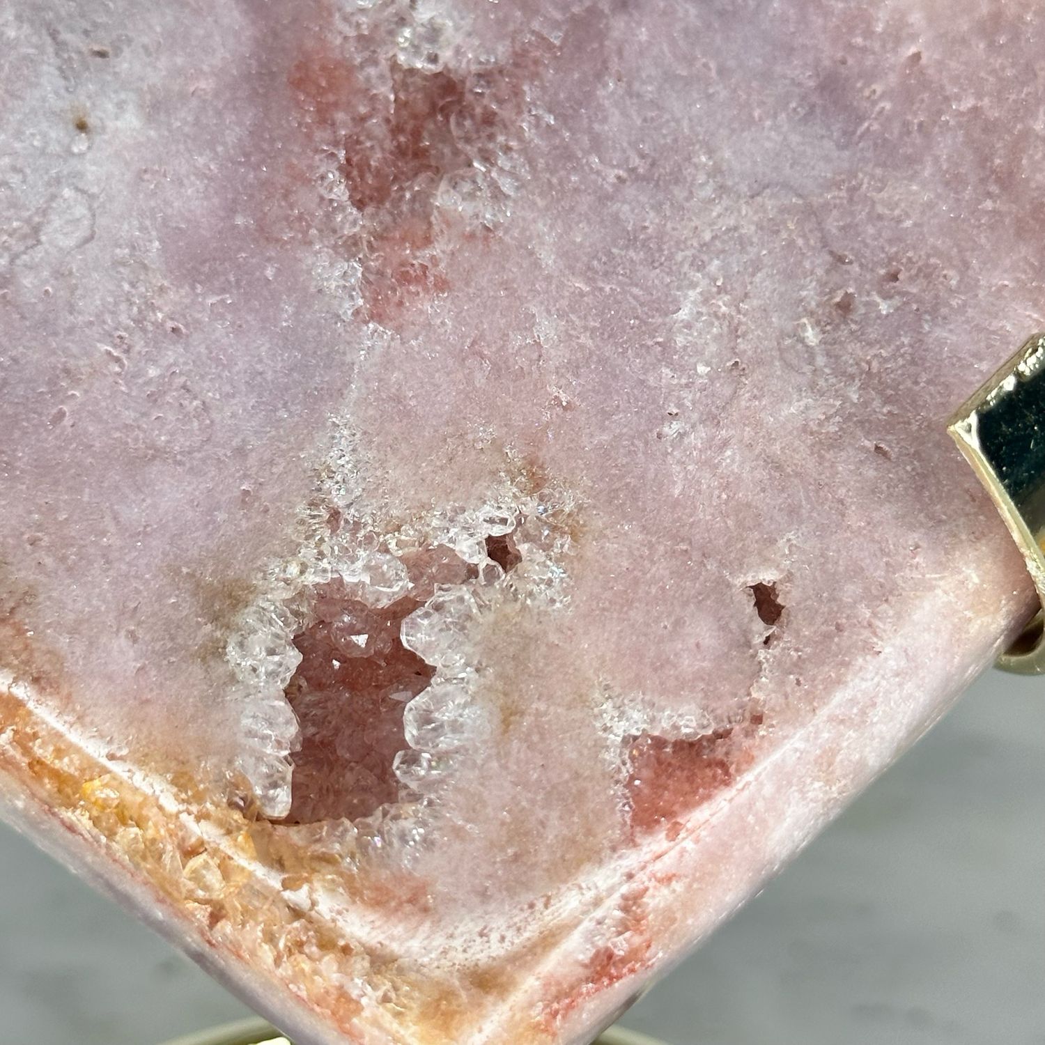 Pink Amethyst Cupid Heart Crystal Carving