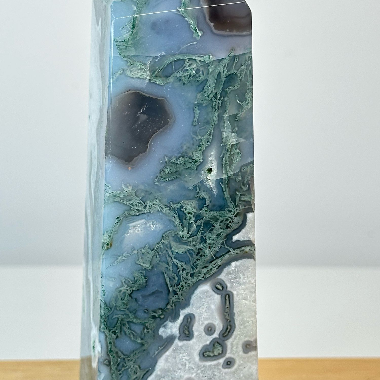 Large Moss Agate Tower