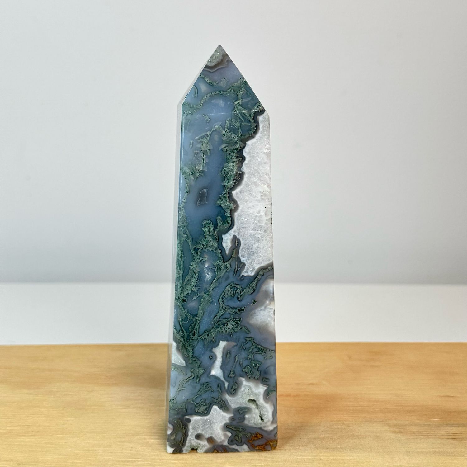 Large Moss Agate Tower