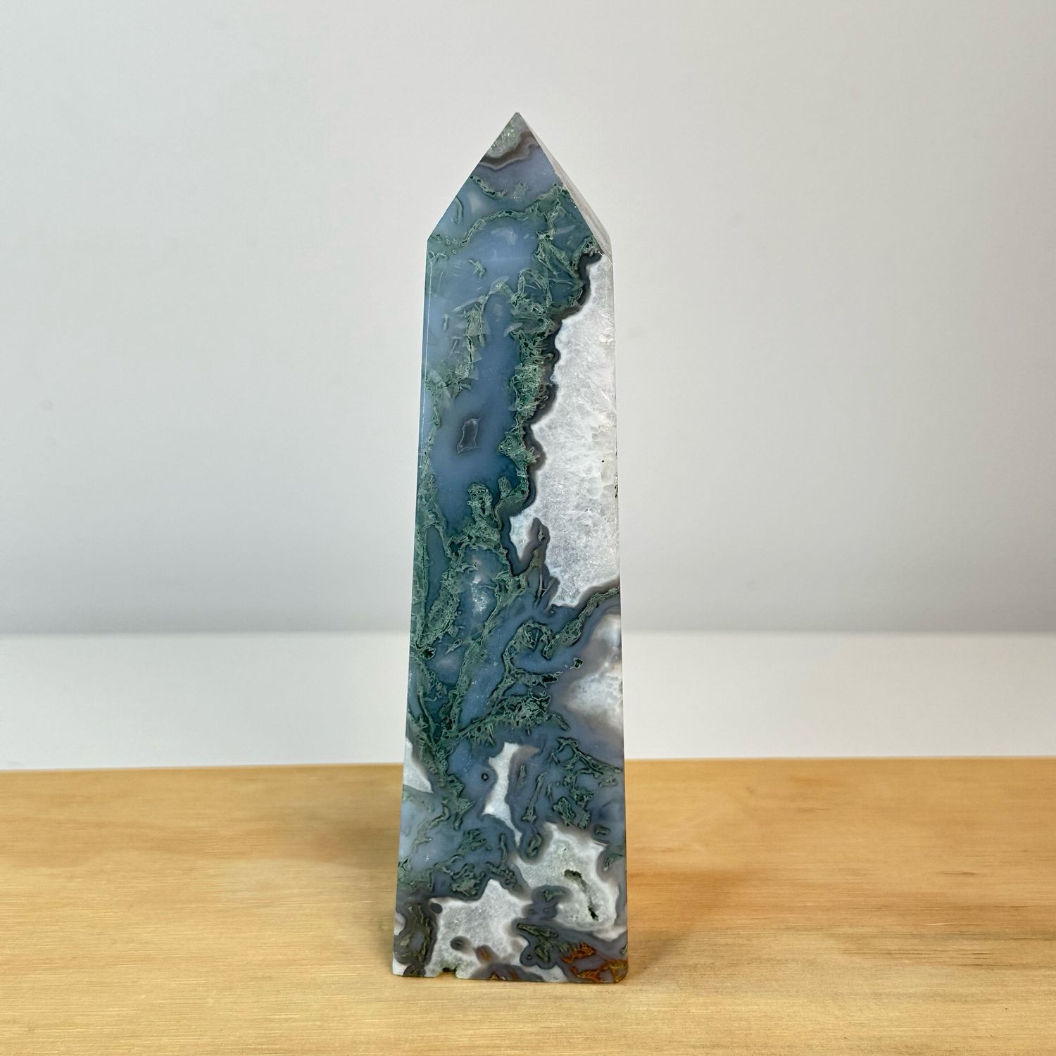Large Moss Agate Tower