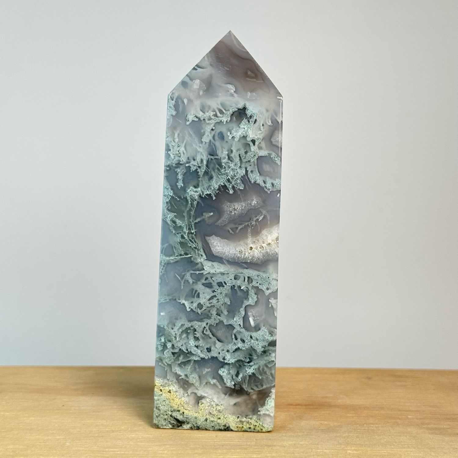 Large Moss Agate Tower