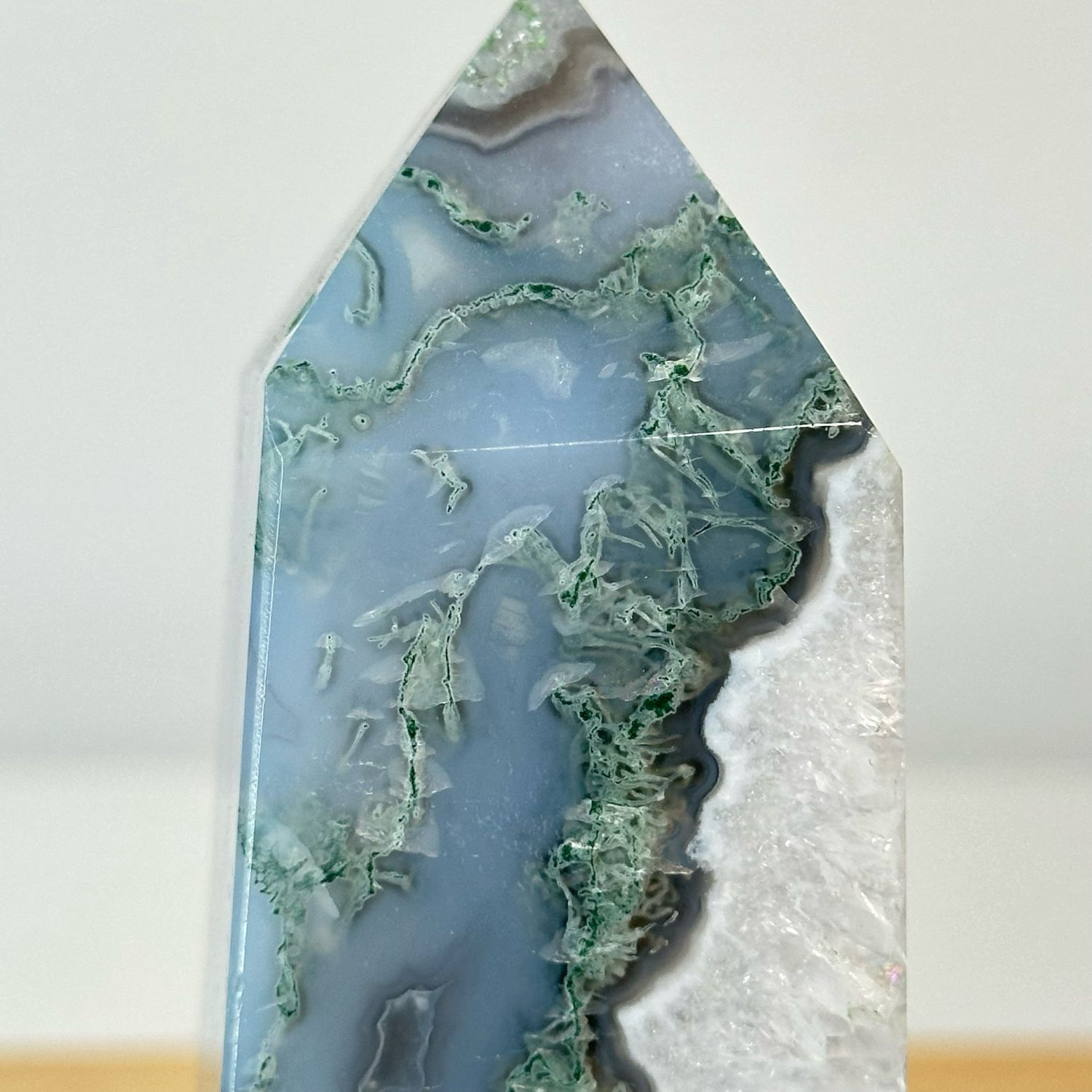 Large Moss Agate Tower