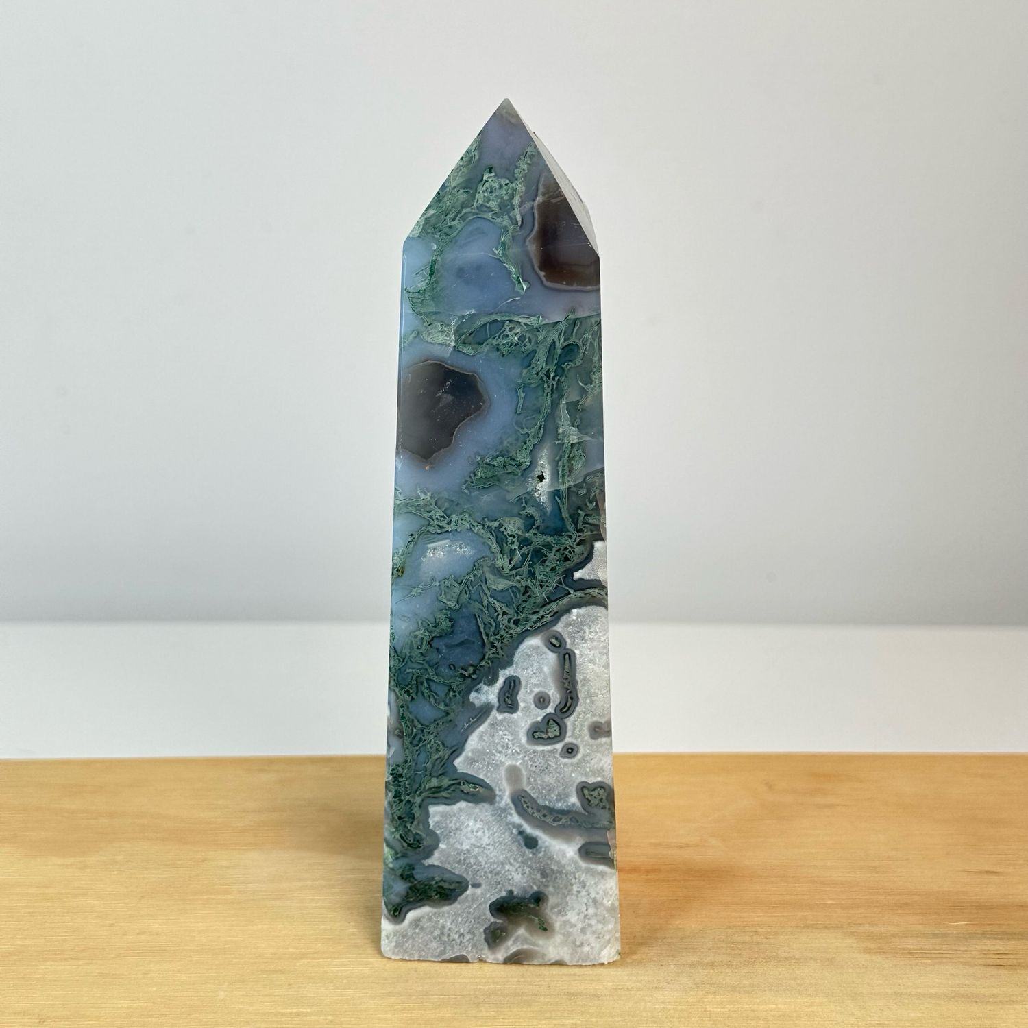 Large Moss Agate Tower