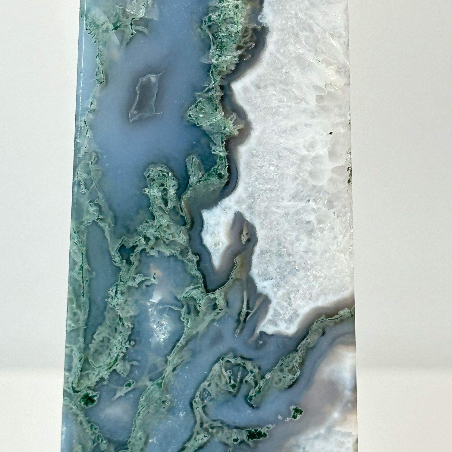 Large Moss Agate Tower