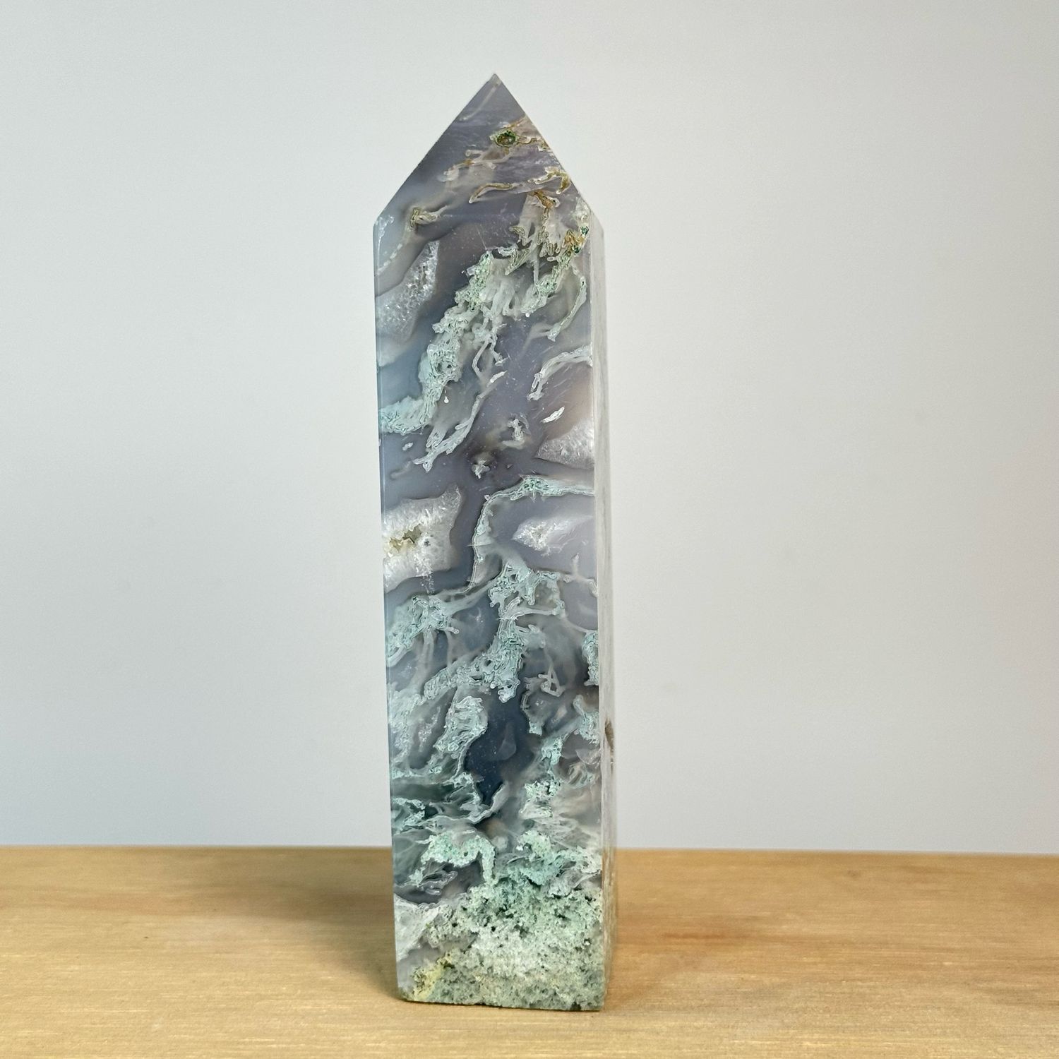 Large Moss Agate Tower