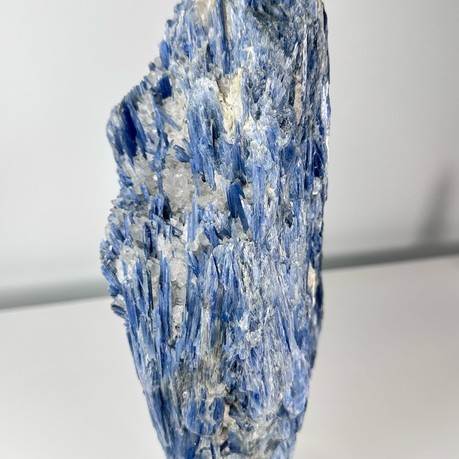 Large Statement Blue Kyanite Crystal Specimen On Stand