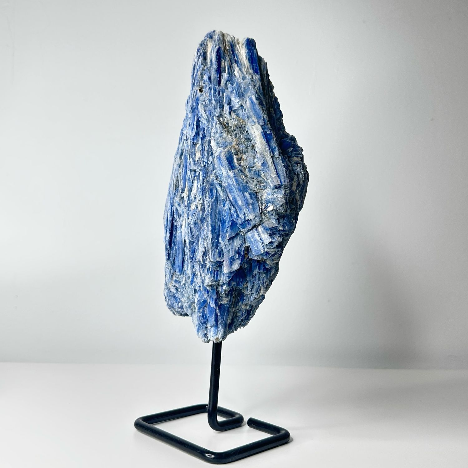 Large Statement Blue Kyanite Crystal Specimen On Stand