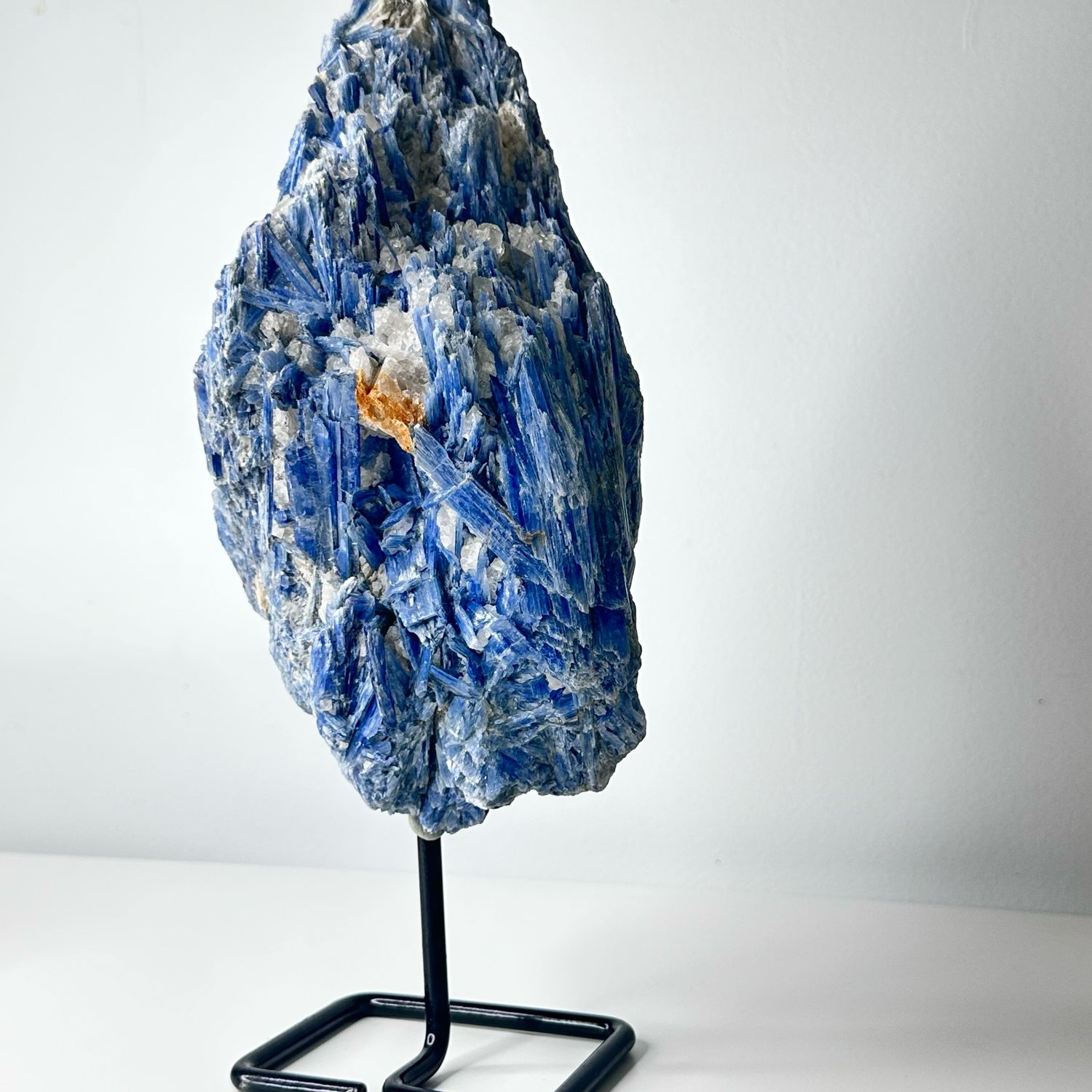 Large Statement Blue Kyanite Crystal Specimen On Stand