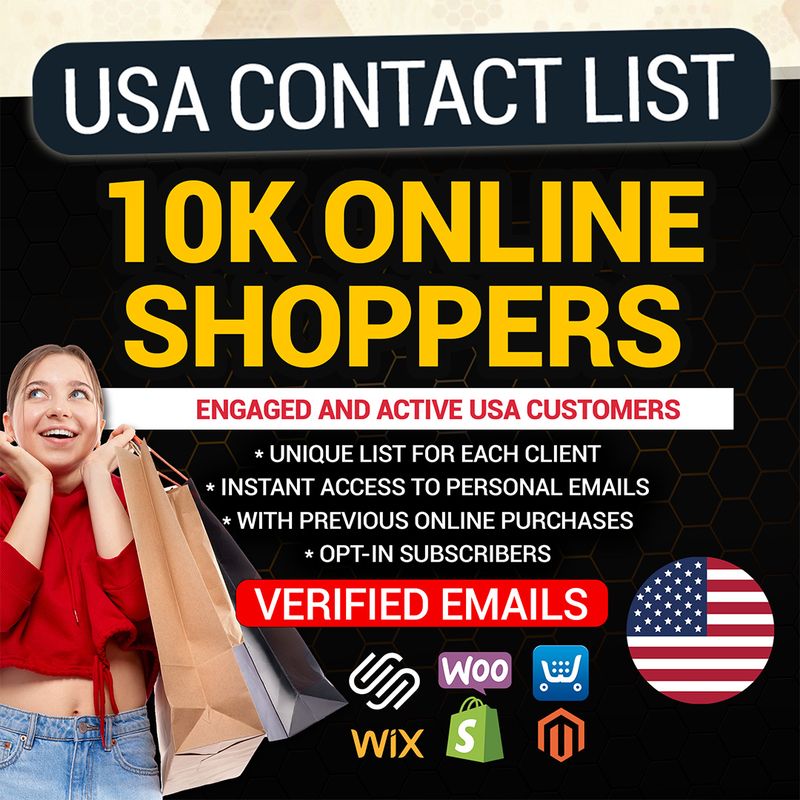 USA Online Shoppers - 10k Verified Contacts