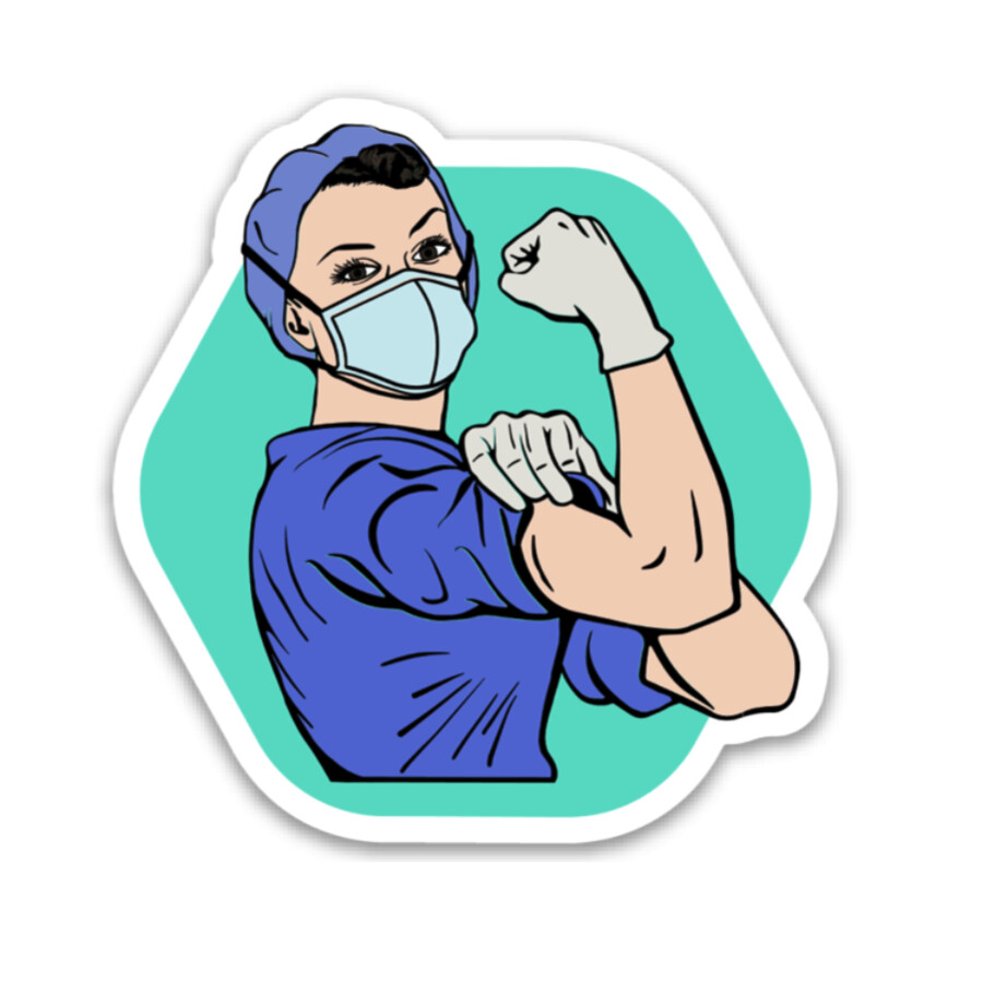 Rosie the Medical Professional Sticker - Scrubs