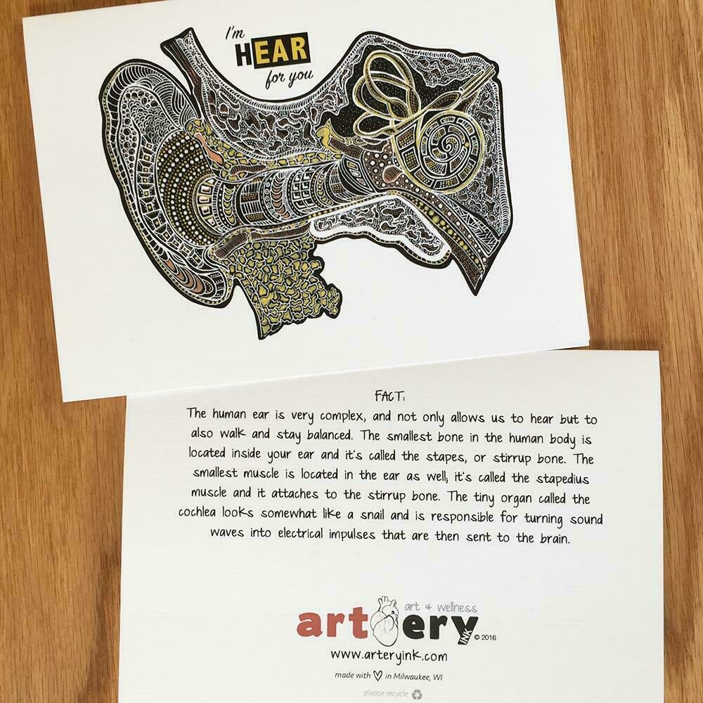 Metallic Ear - "I'm Hear for You" - Any Occasion Card