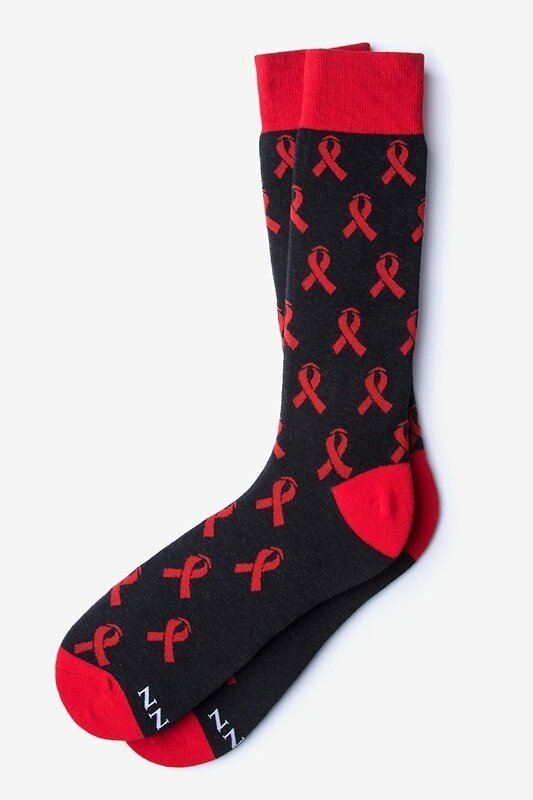 HIV/AIDS Awareness Black Socks