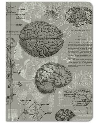 Gray Brain Softcover Notebook