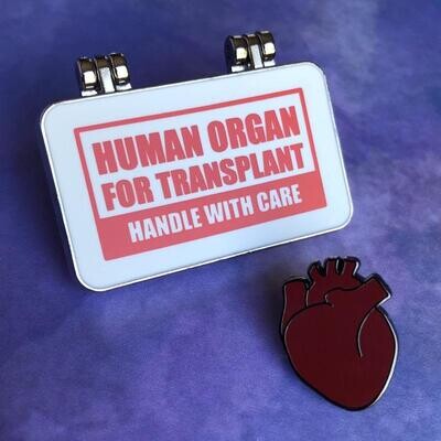 ORGANS ON ICE PIN - HEART TRANSPLANT (Human Organ for Transplant Pin)