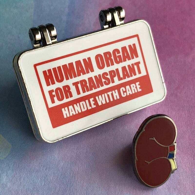 Organs on Ice Pin - Kidney Transplant (Human Organ for Transplant Pin)