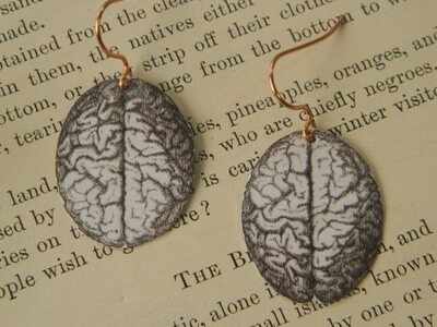 Earrings Anatomical Brain Halloween Jewelry