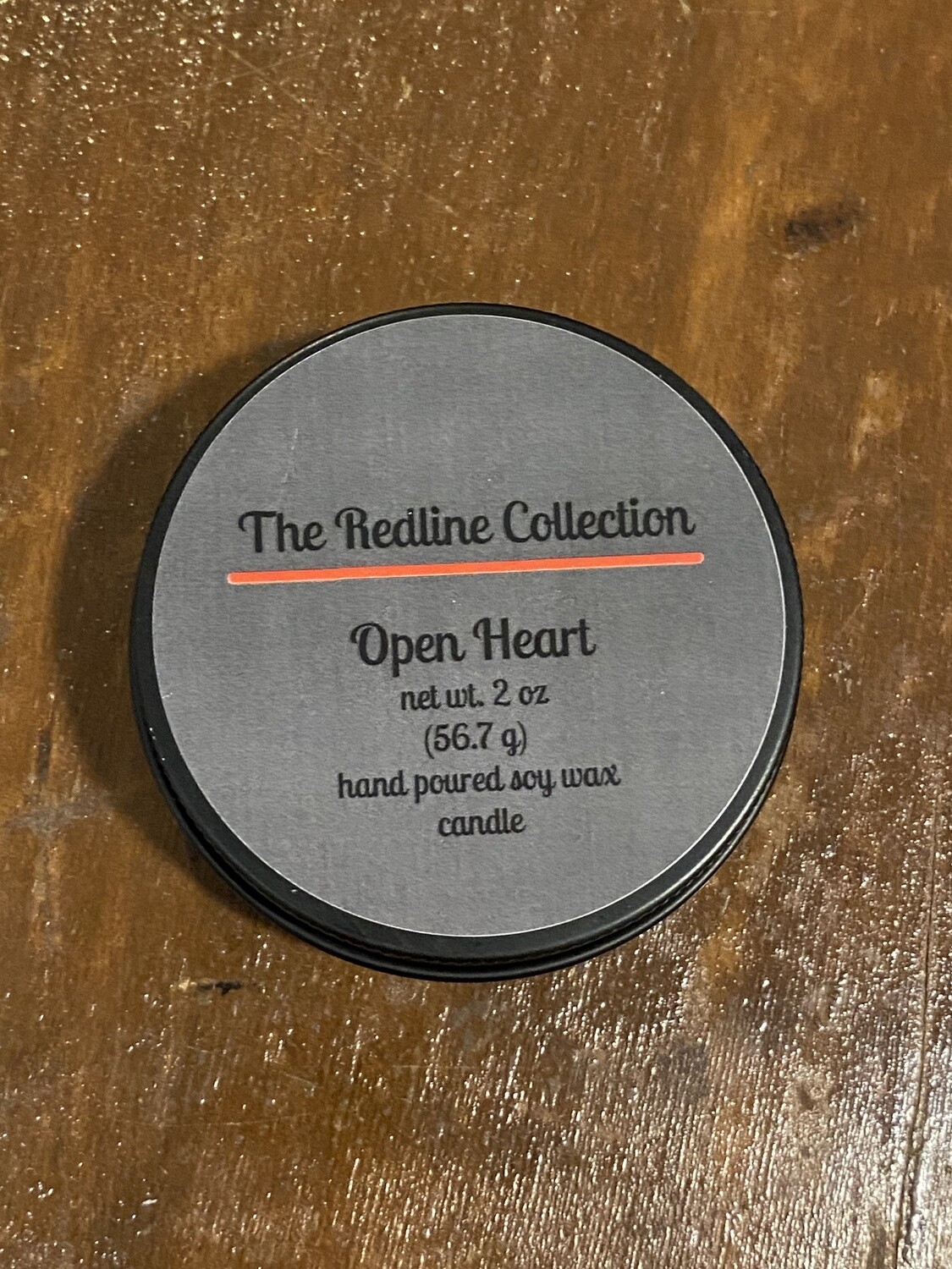 The Redline Collection &quot;Open Heart&quot; 2 oz. Candle Tin