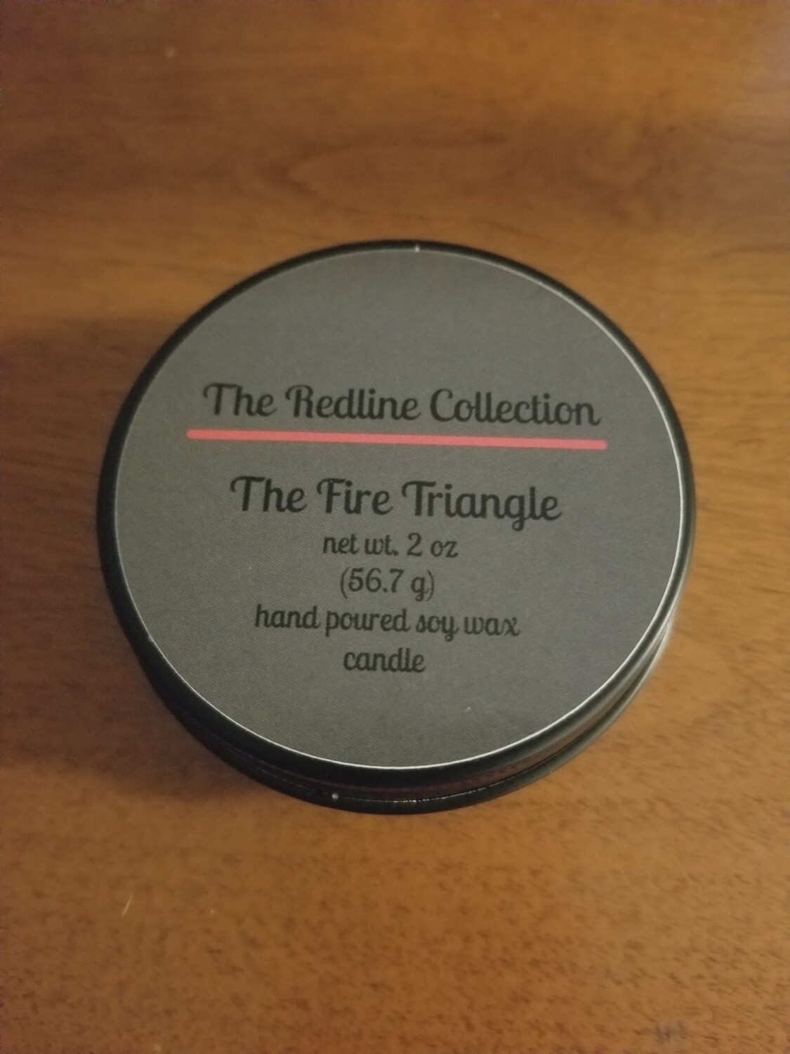 The Redline Collection &quot;The Fire Triangle&quot; 2 oz. Candle Tin