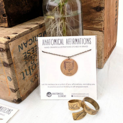 Anatomical Element TRUST Necklace - Etched Brass Intestines
